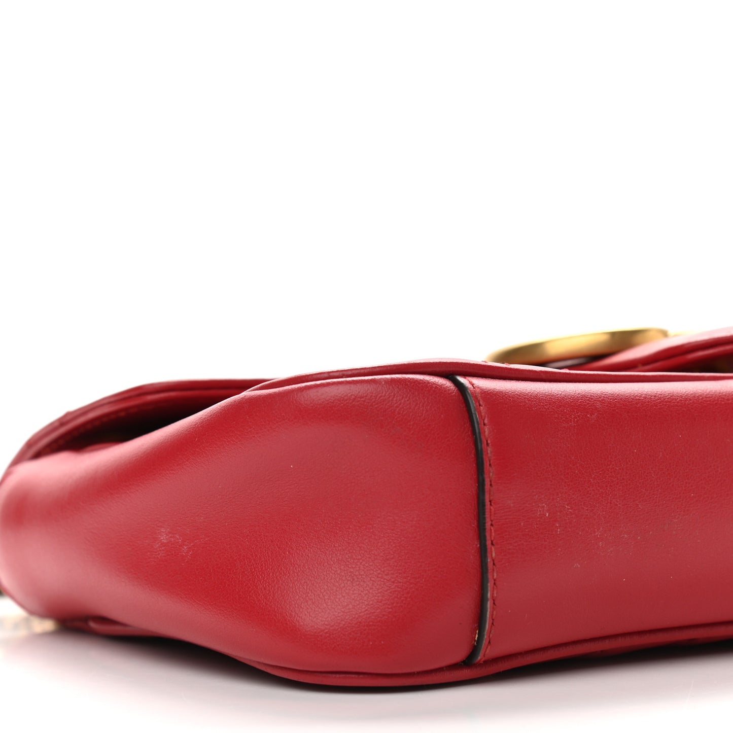 Calfskin Matelasse Mini GG Marmont Shoulder Bag Hibiscus Red