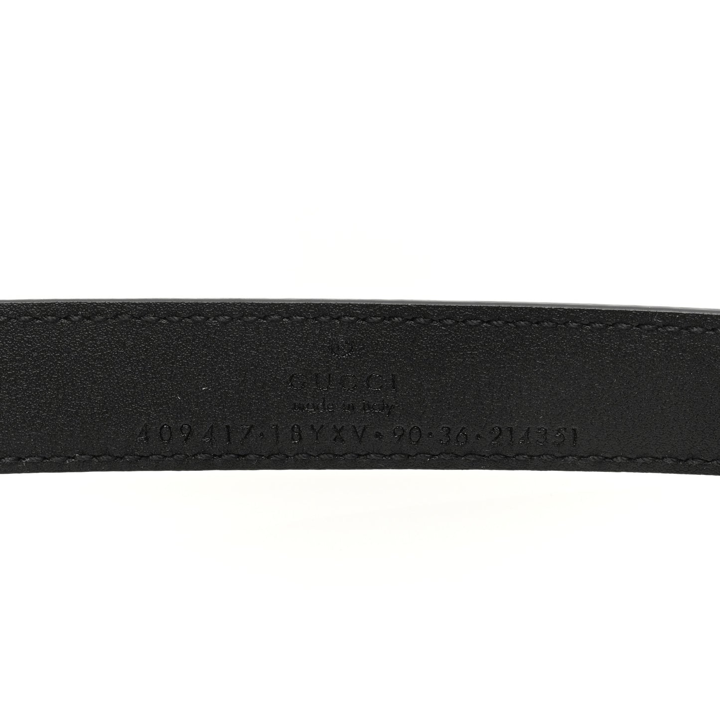 Azalea Calfskin Enamel Monochrome Double G 20mm Belt 90 36 Black