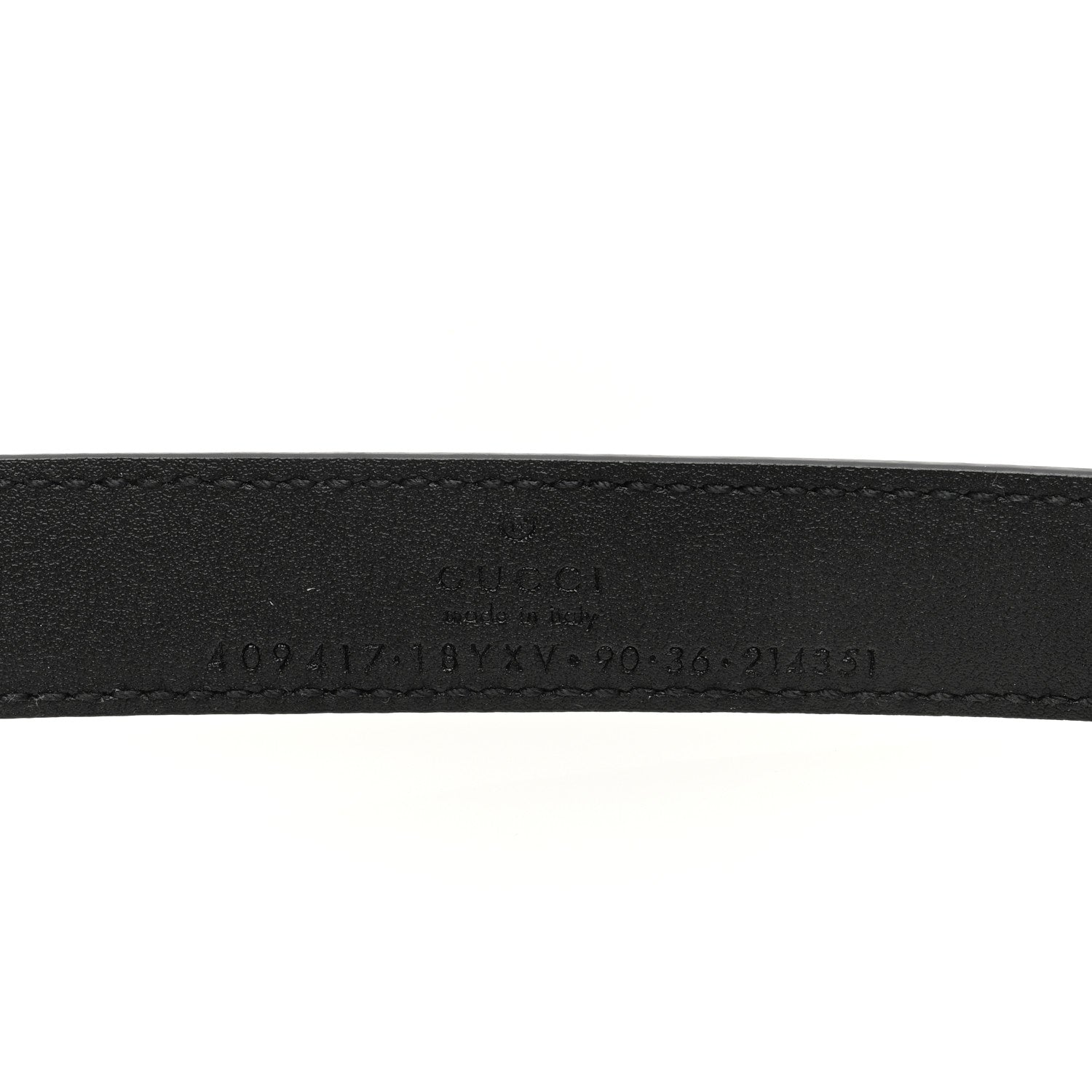 Gucci Azalea Calfskin Enamel Monochrome Double G 20mm Belt 90 36 Black 3 of 4