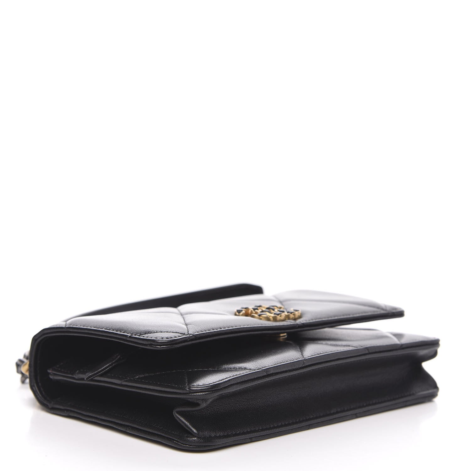 Chanel Goatskin Quilted 19 Wallet On Chain WOC Black 4 of 12