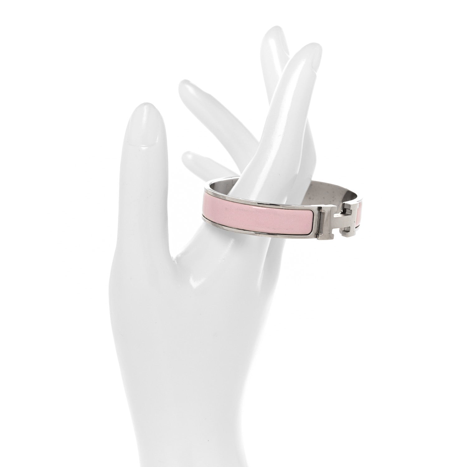 Hermes Enamel Narrow Clic Clac H Bracelet PM Rose Candeur 3 of 10