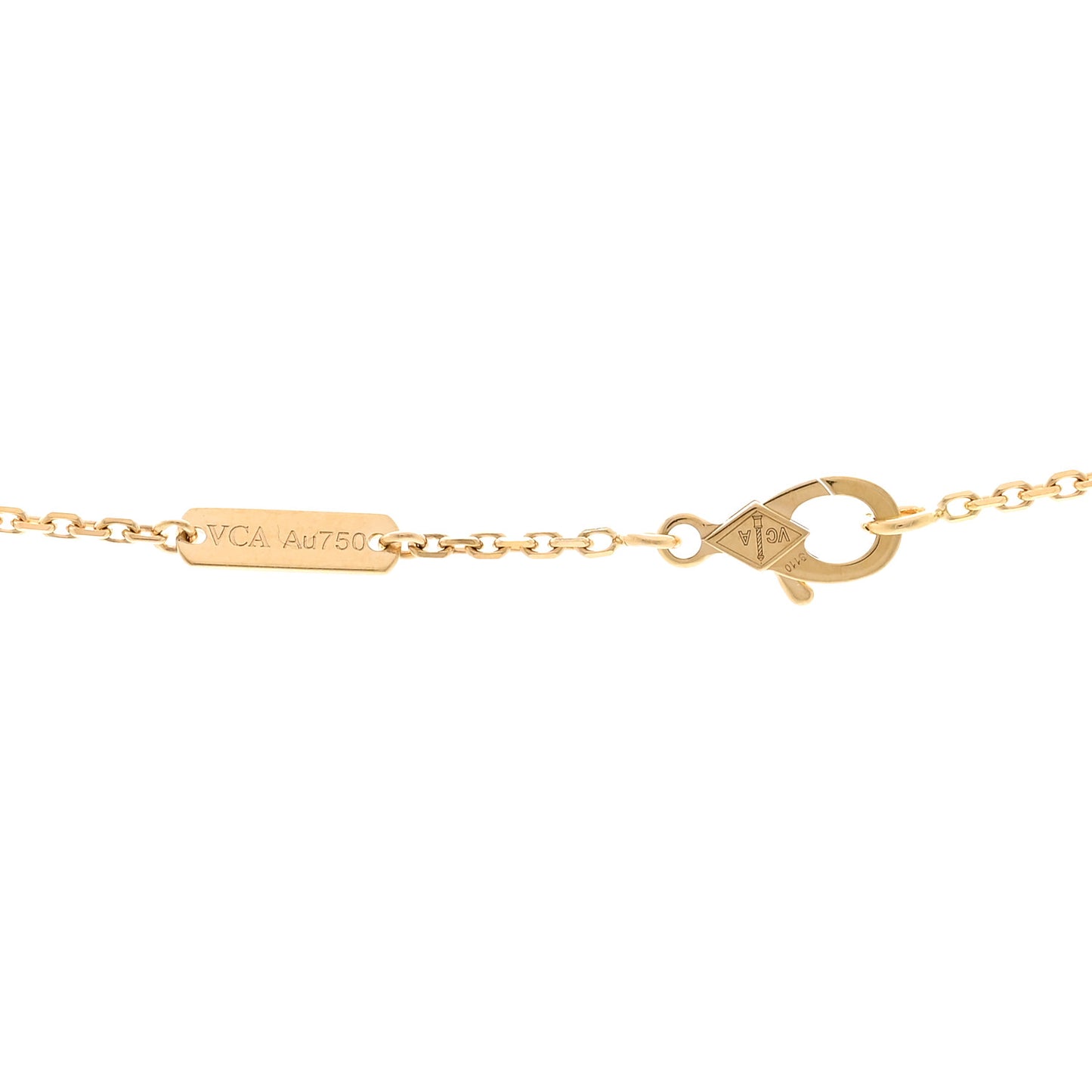 18K Yellow Gold Mother of Pearl Vintage Alhambra Pendant Necklace