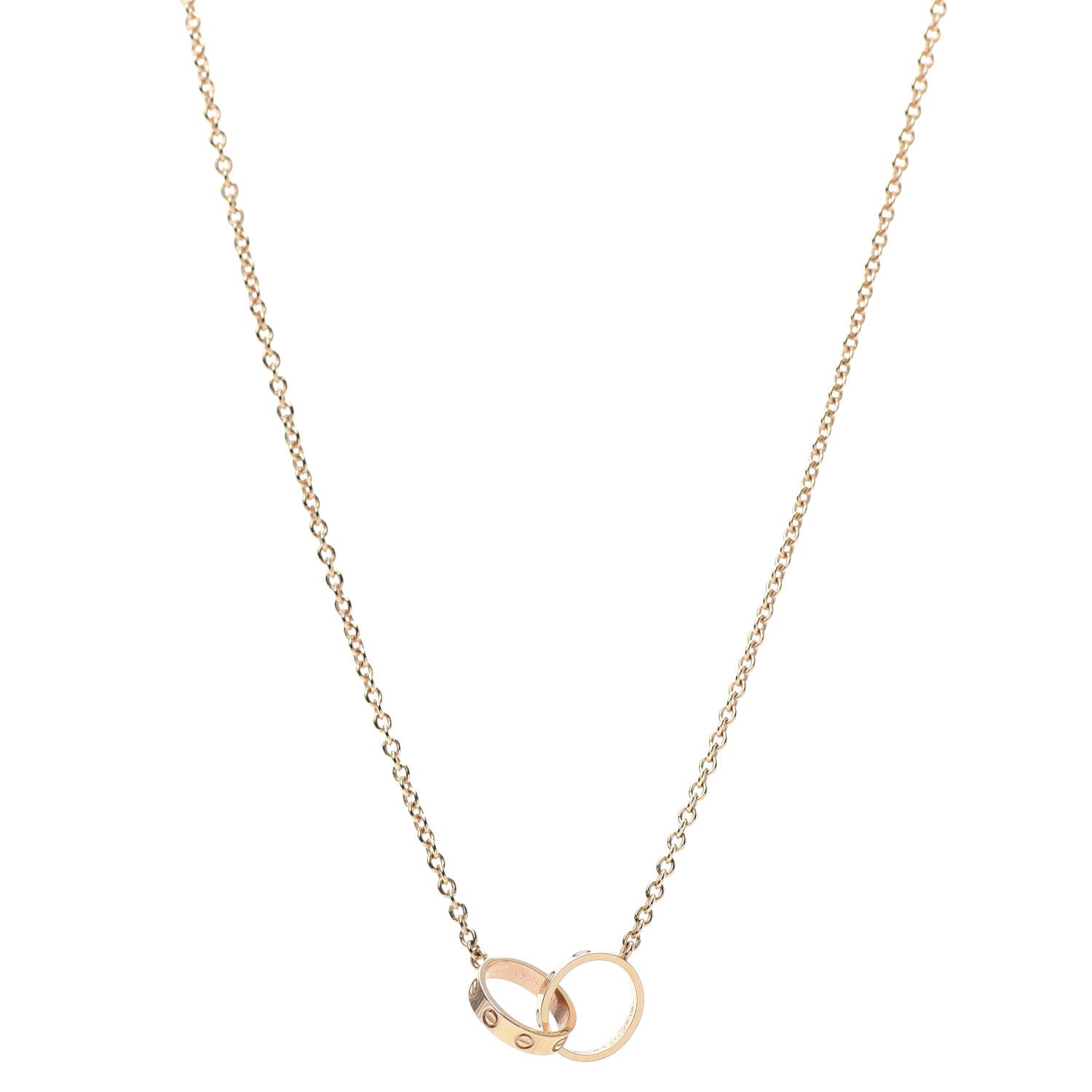 Cartier 18K Pink Gold Interlocking LOVE Necklace 1 of 7