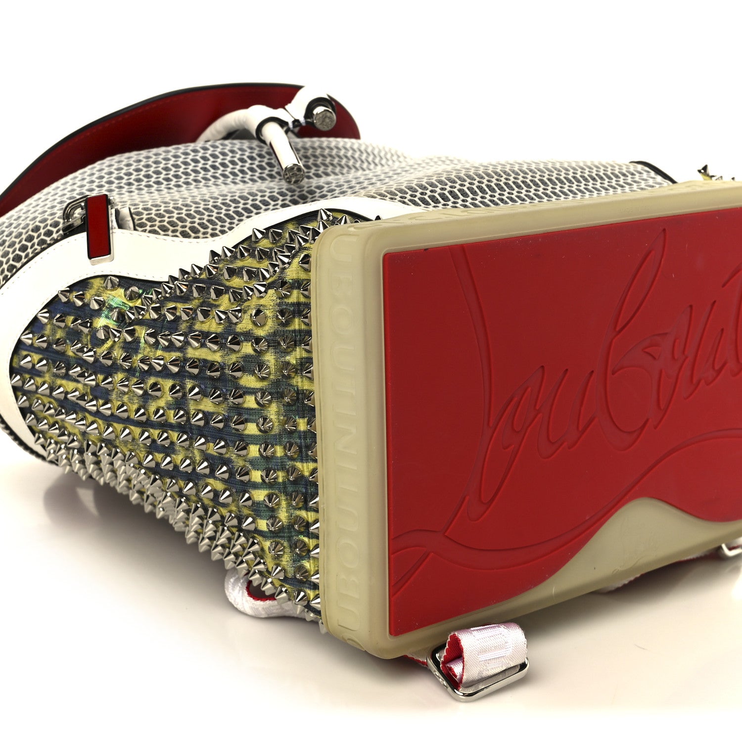 Christian Louboutin Calfskin Explorafunk Backpack White Multicolor 10 of 11