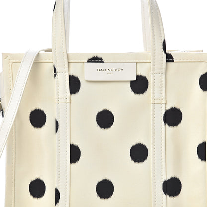 Balenciaga Silk Polka Dot S Bazar Shopper Tote White Black 9 of 9