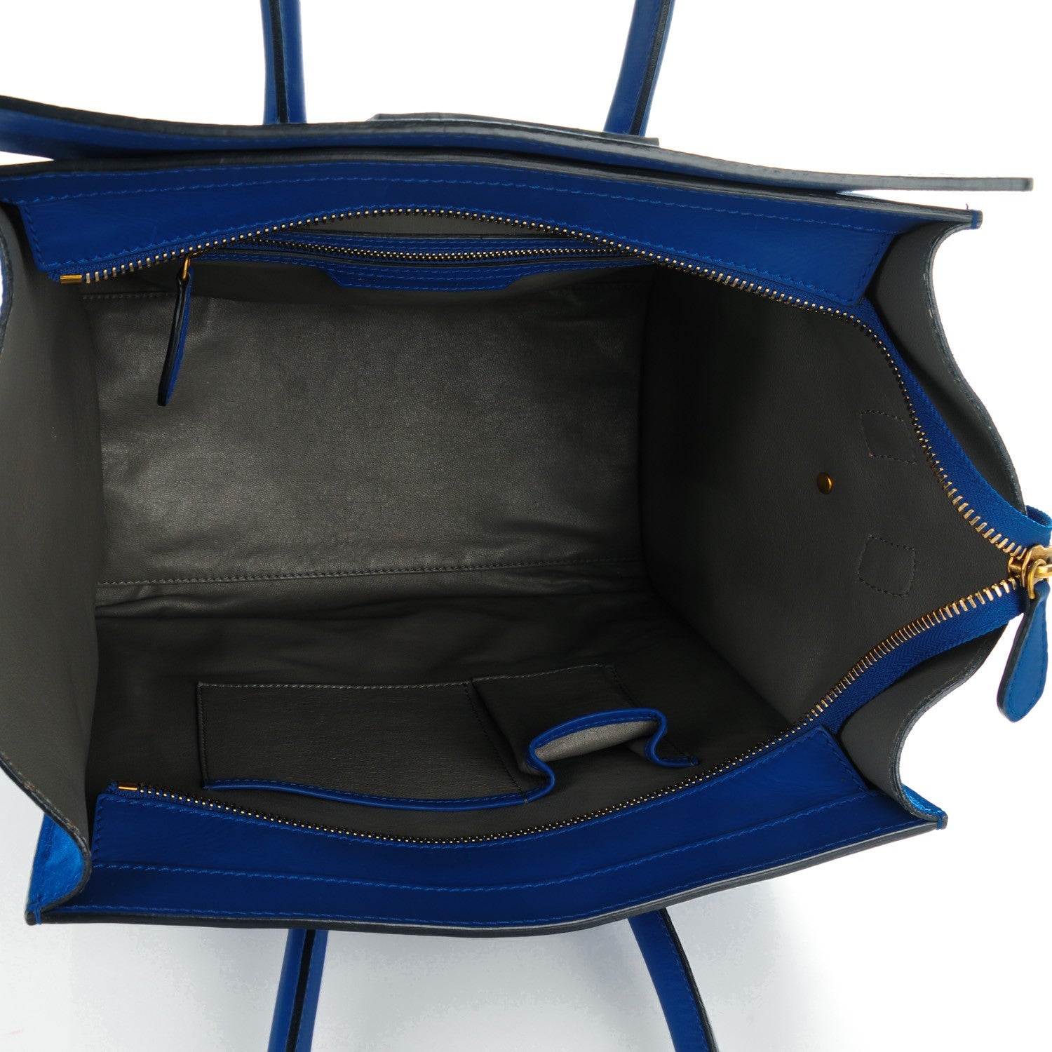 Celine Smooth Calfskin Suede Mini Luggage Royal Blue 5 of 9