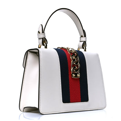 Gucci Calfskin Mini Sylvie Top Handle Bag White 3 of 11