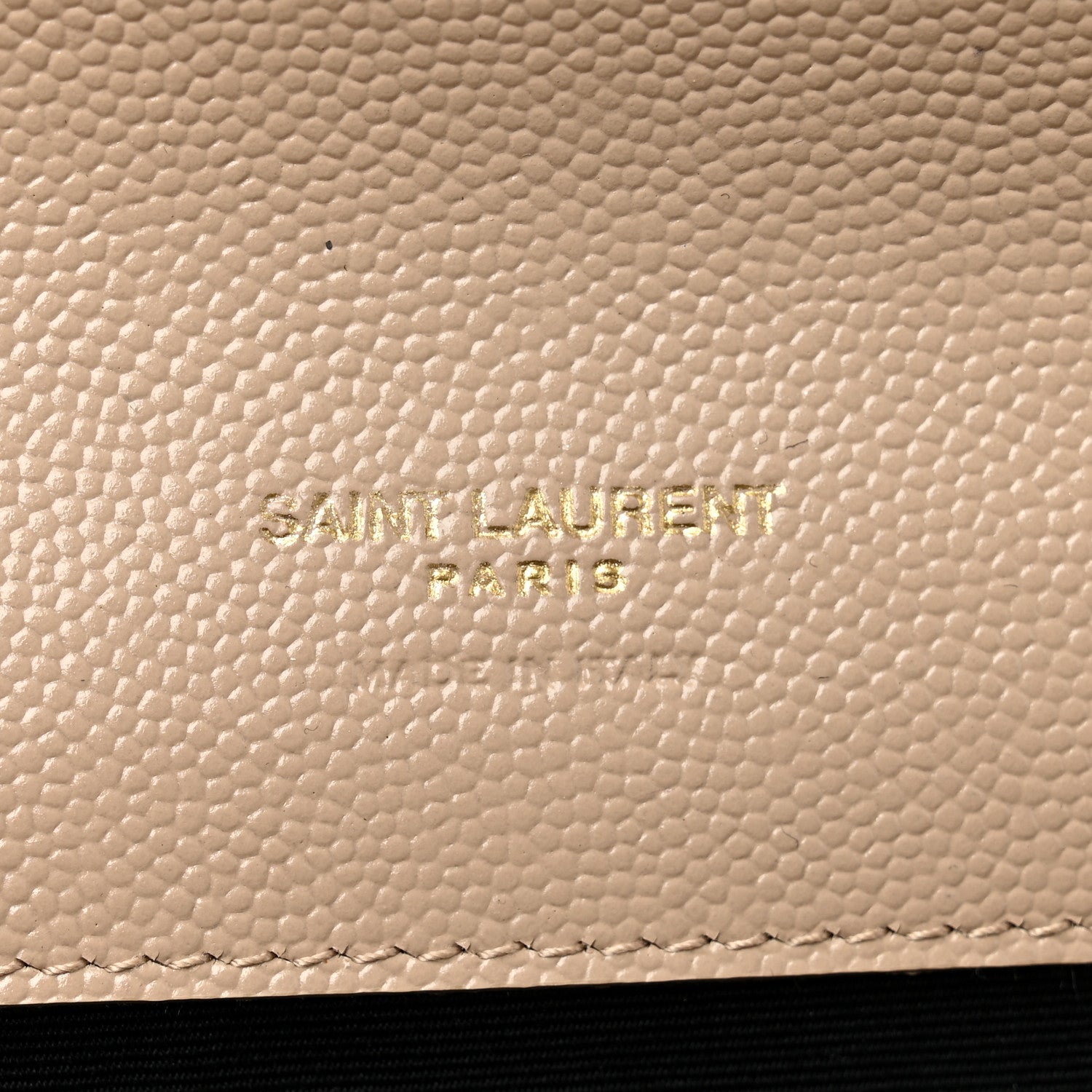 Saint Laurent Grain De Poudre Matelasse Chevron Monogram Envelope Clutch Dark Beige 6 of 11