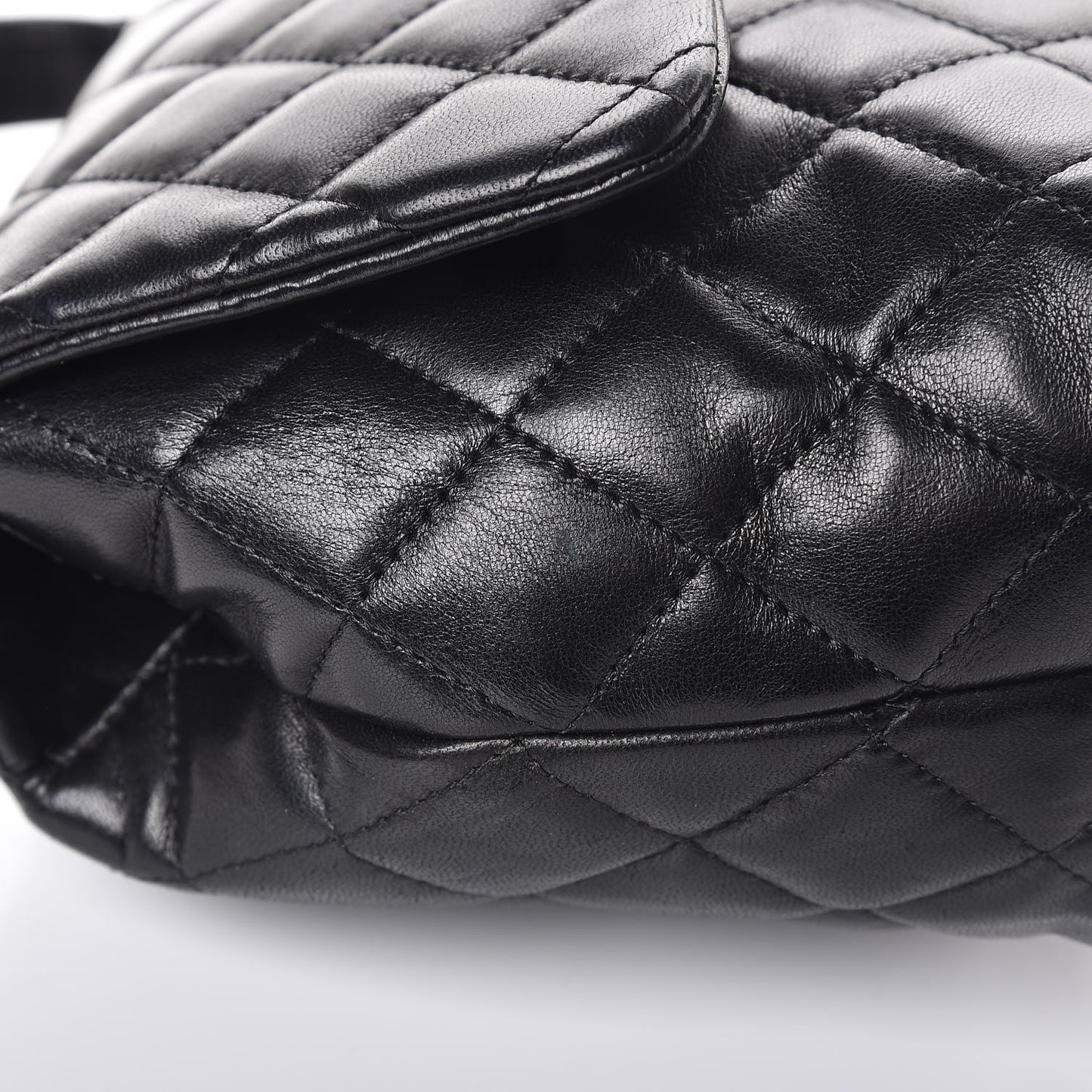 Lambskin Quilted Medium Kelly Flap Black