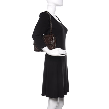 Chanel Crinkled Patent Quilted Medium Double Flap Brown 2 of 13