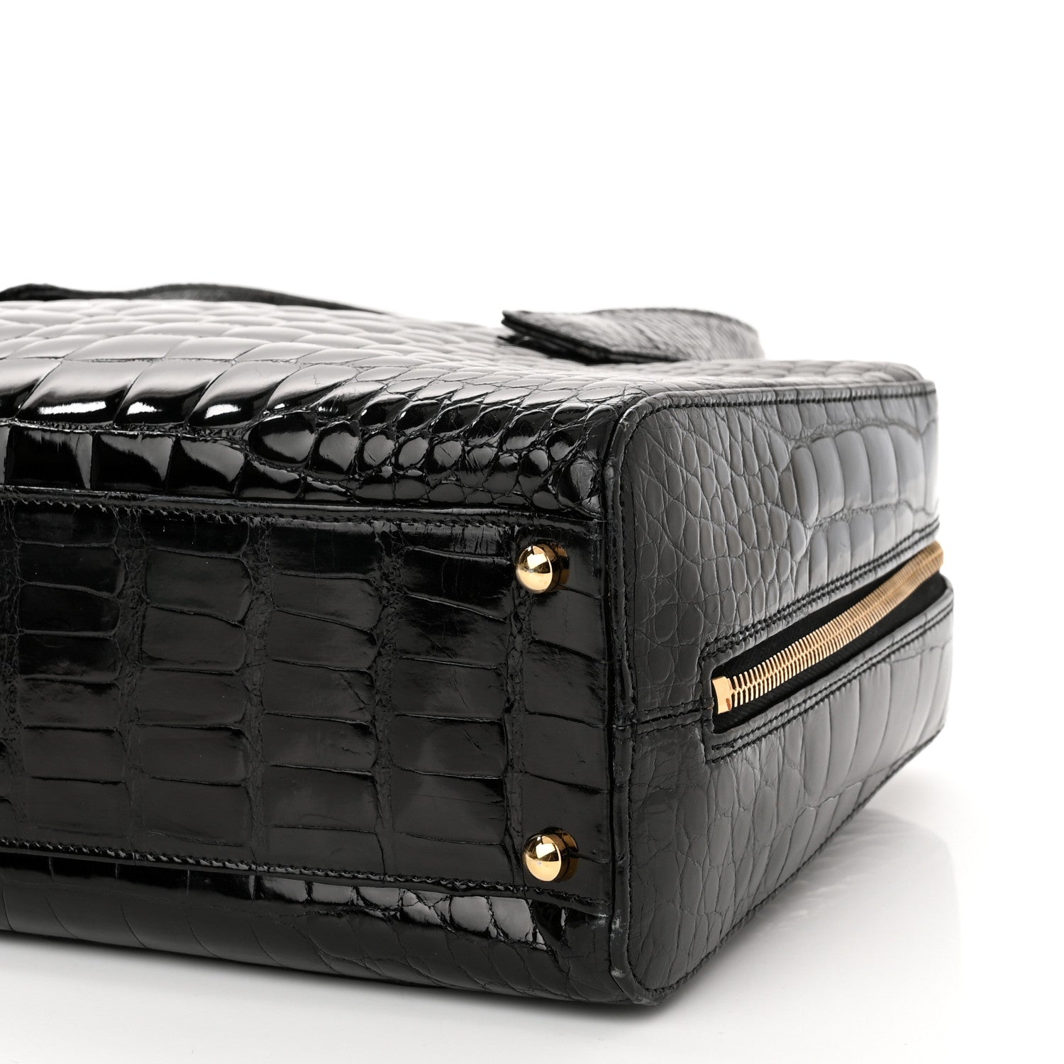 Chanel Alligator Bowler Bag Black 10 of 10