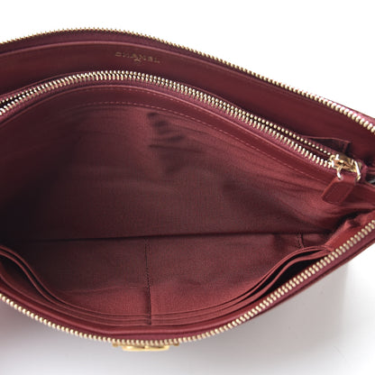Chanel Caviar Quilted Small Zipped Boy Pouch Burgundy 7 of 10