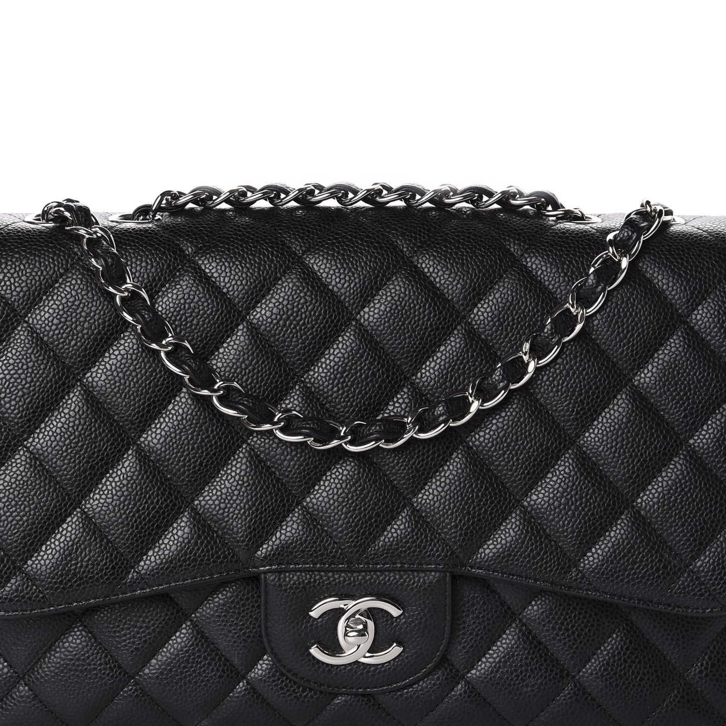 Caviar Quilted Jumbo Single Flap Black