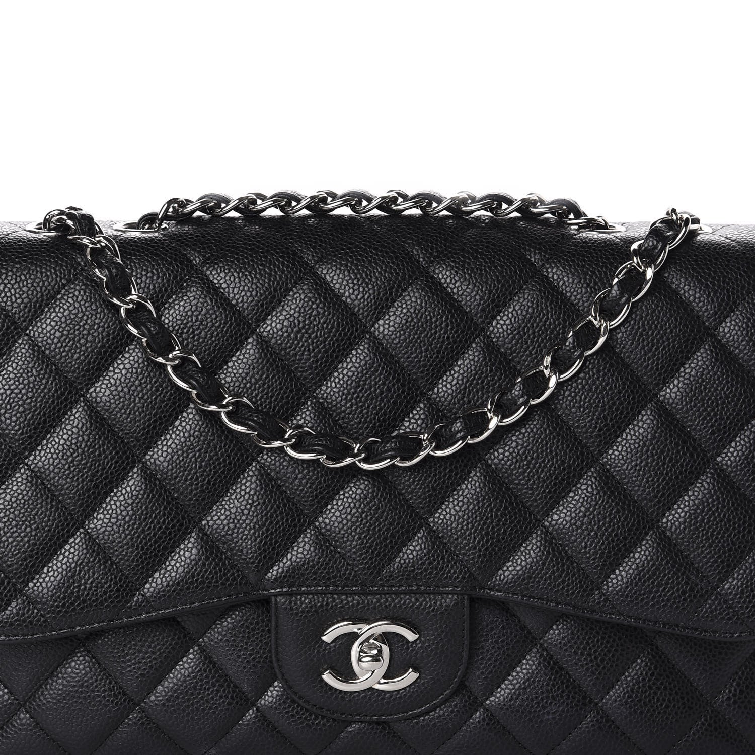 Chanel Caviar Quilted Jumbo Single Flap Black 10 of 10