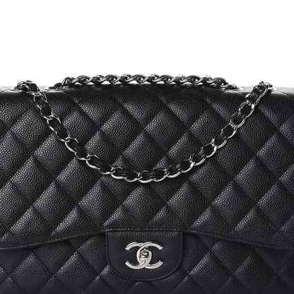 Chanel Caviar Quilted Jumbo Single Flap Black 10 of 10