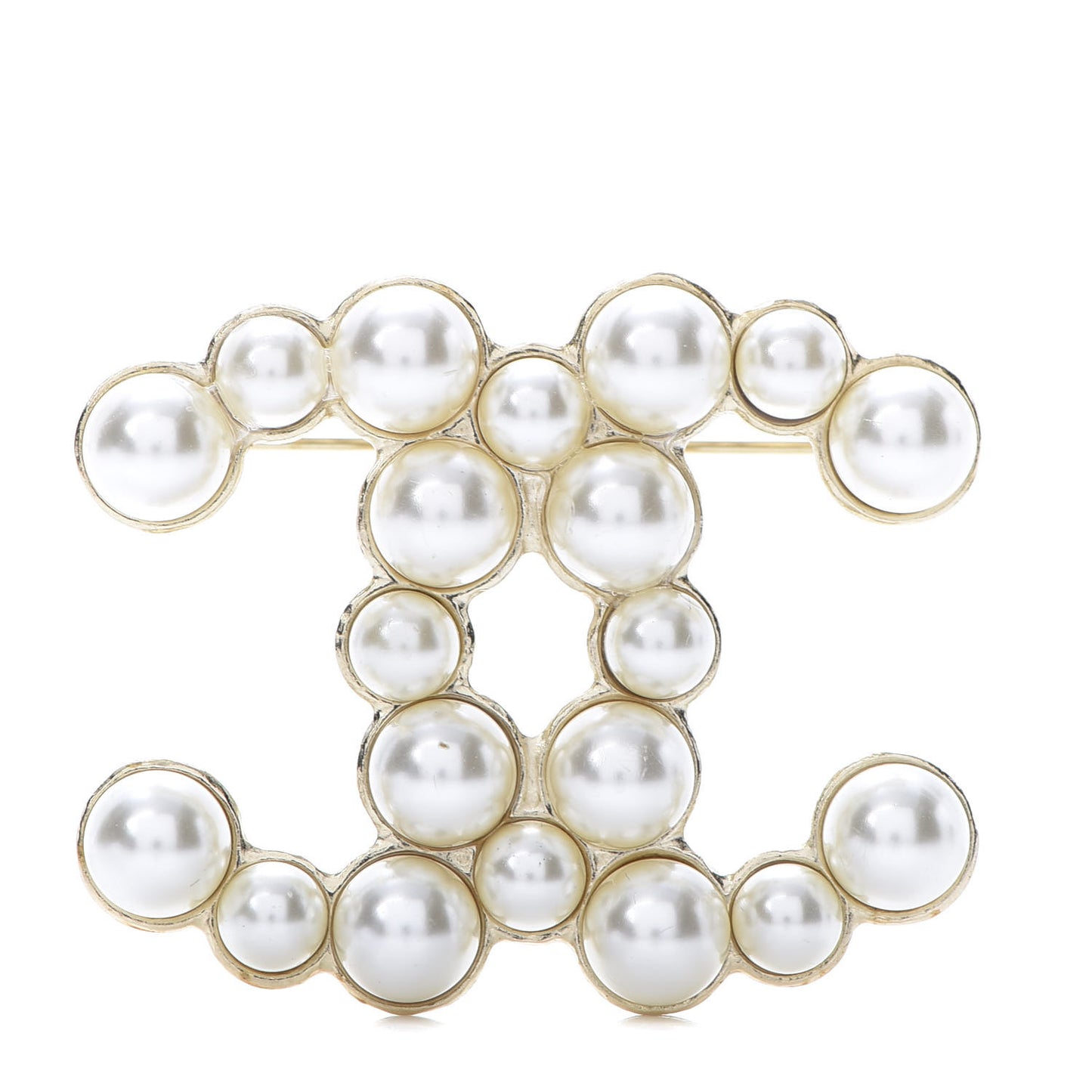 Pearl CC Brooch Gold Pearly White