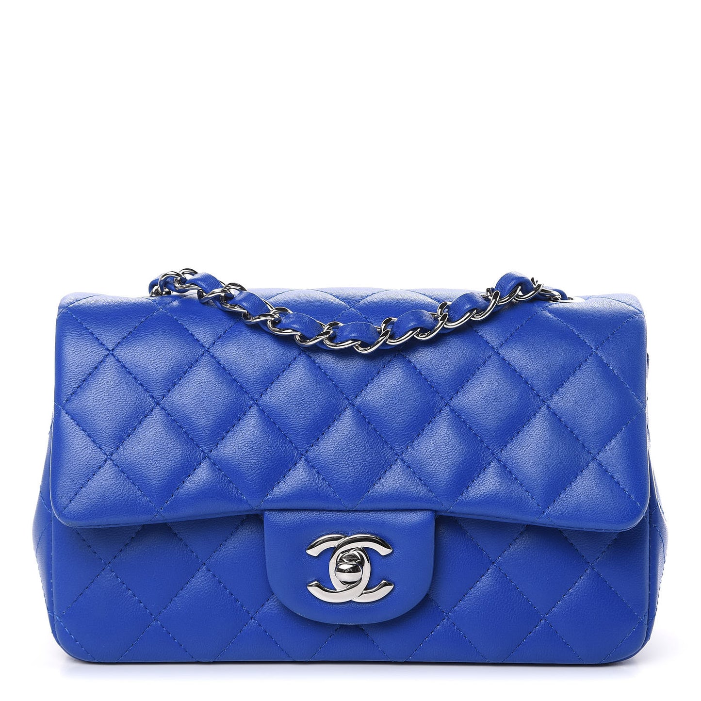 Lambskin Quilted Mini Rectangular Flap Royal Blue