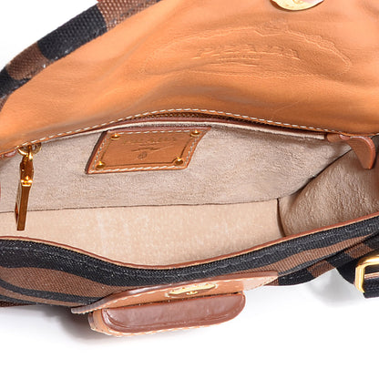 Prada Canvas Canapa Righe Striped Shoulder Bag Tobacco 6 of 10
