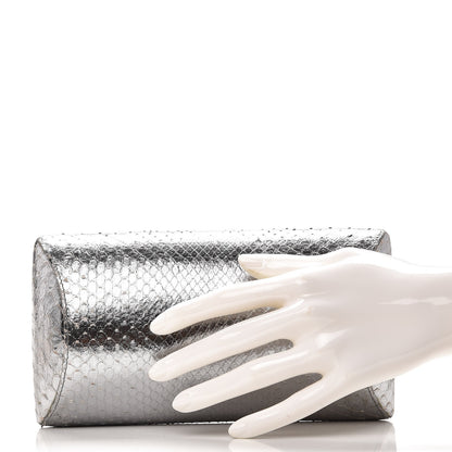 Nancy Gonzalez Python Clutch Silver 2 of 8