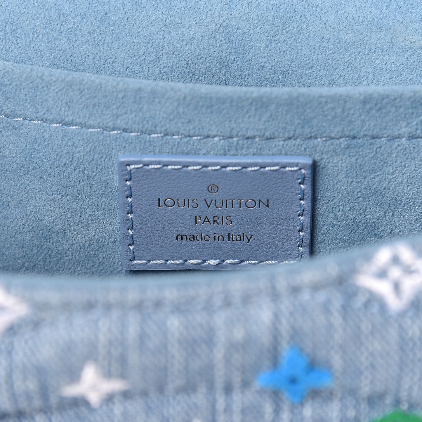 Embroidered Monogram Denim New Wave Chain MM