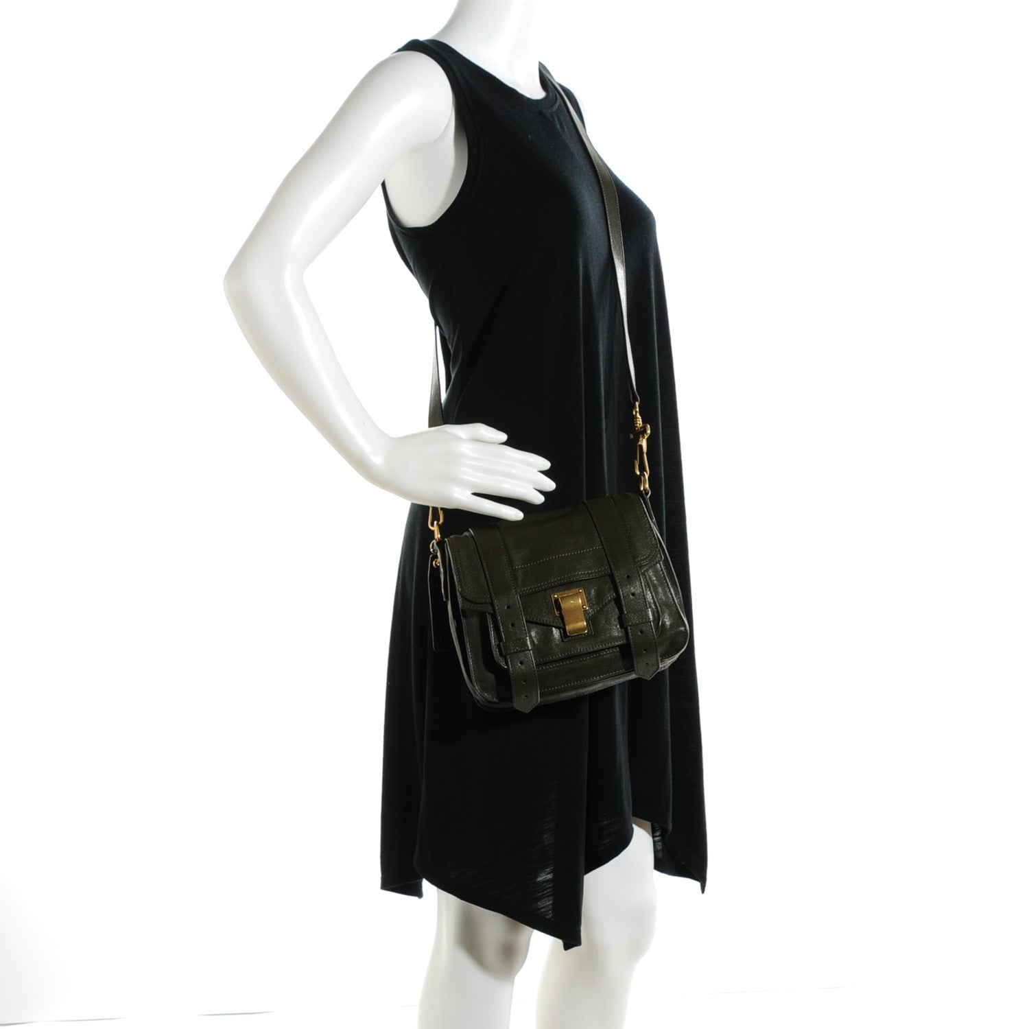 Proenza Schouler Lambskin PS1 Pouch Military Green 2 of 8