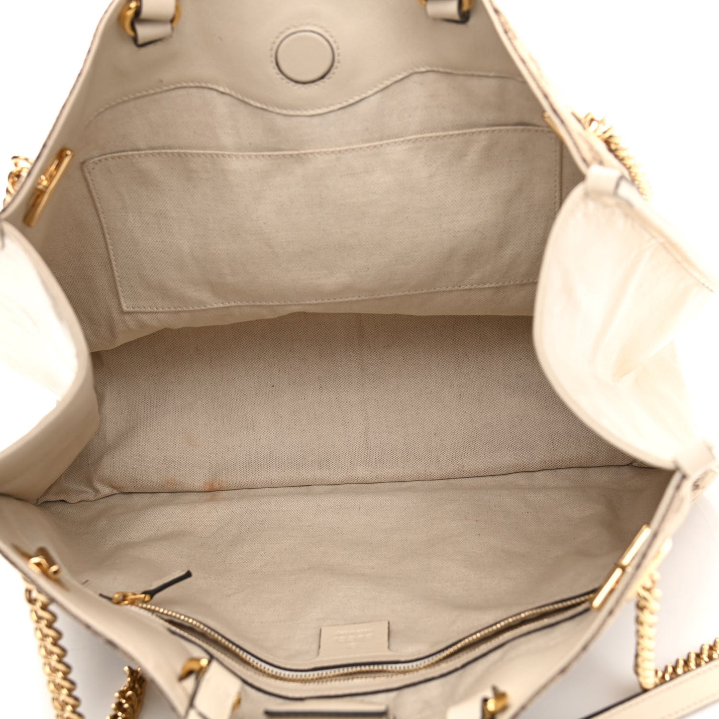 Monogram Calfskin Large Horsebit 1955 Tote Bag Beige Mystic White