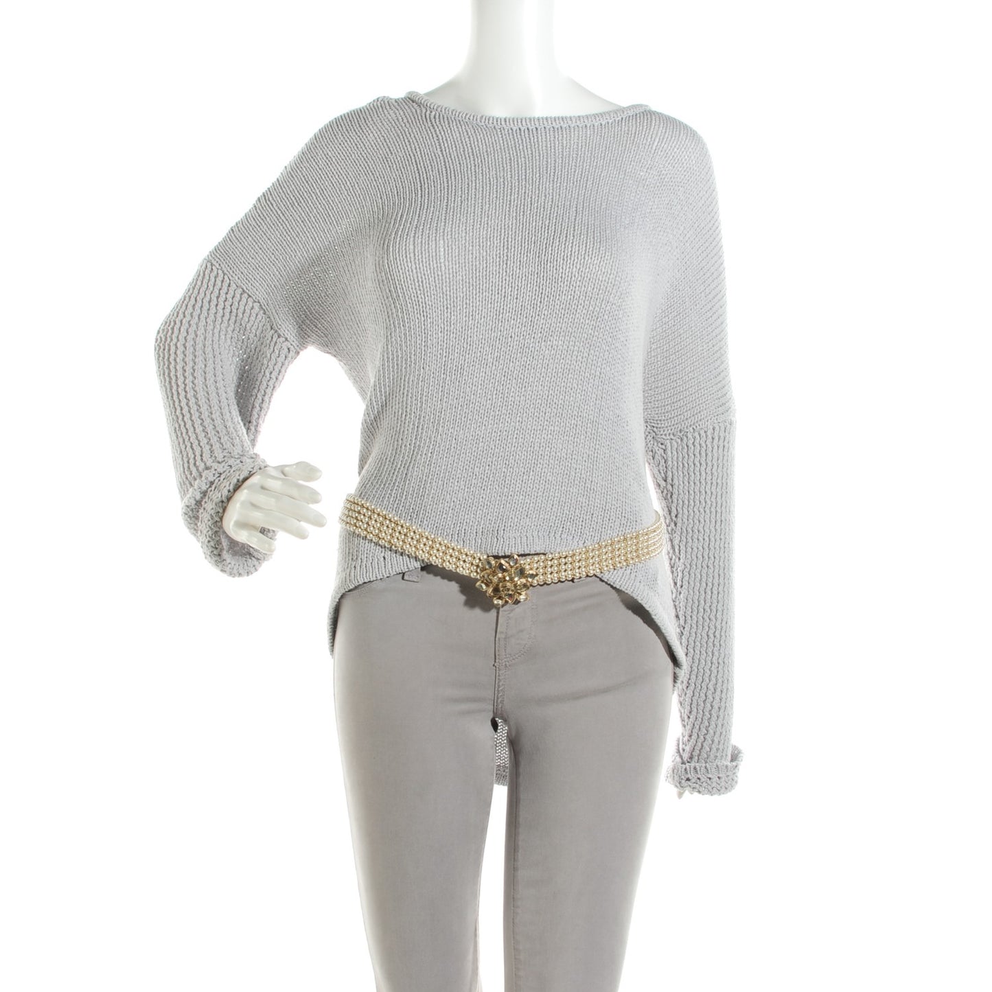 Pearl Crystal Camellia CC Multi Strand Belt 85 Gold