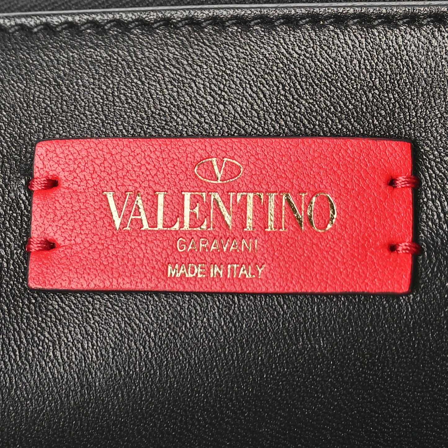Pebbled Calfskin Large VRing Chain Shoulder Bag Black