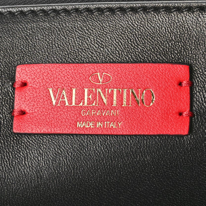 Valentino Garavani Pebbled Calfskin Large VRing Chain Shoulder Bag Black 6 of 8