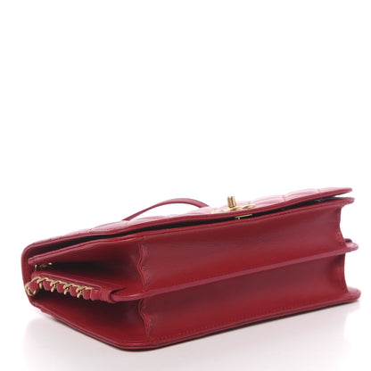 Chanel Calfskin Quilted Single Flap Bag Red 4 of 10