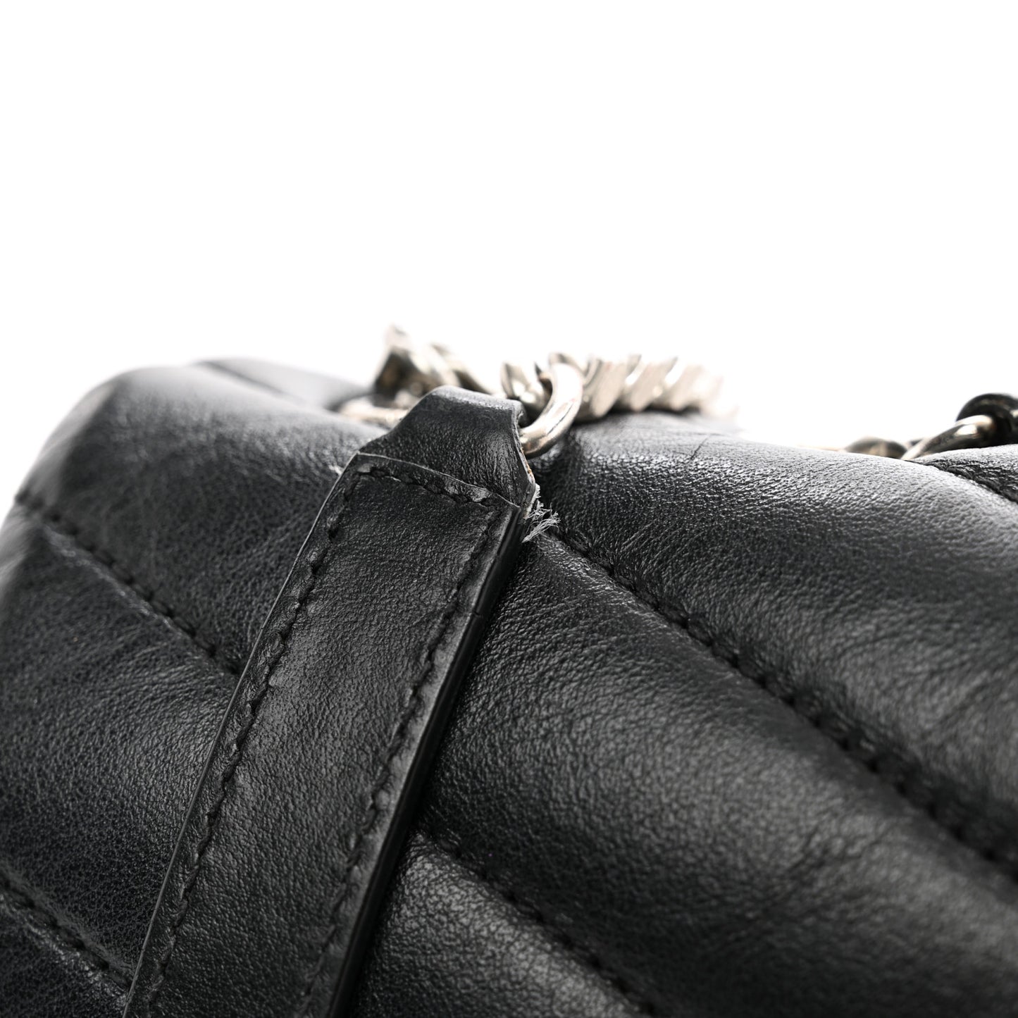 Calfskin Y Quilted Monogram Medium Loulou Satchel Black