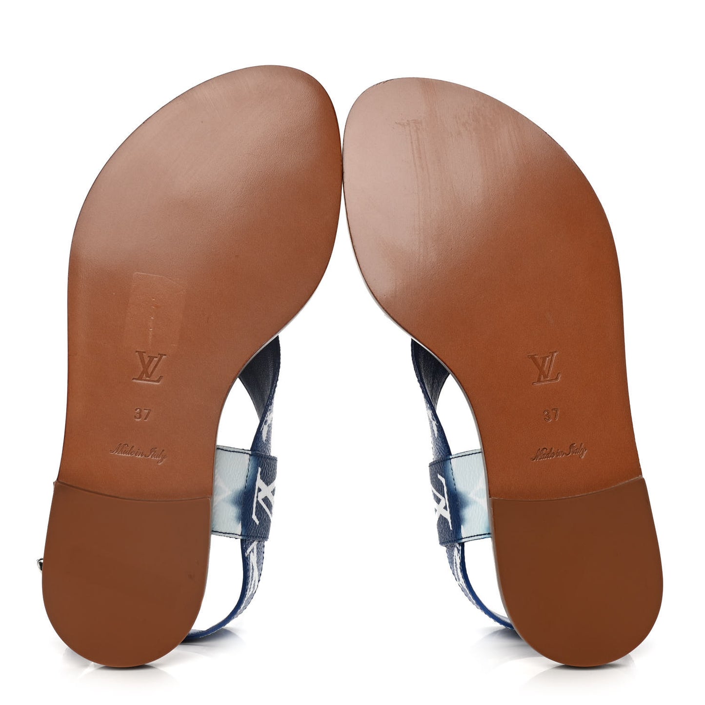 Monogram Escale Palma Flat Sandals 37 Blue