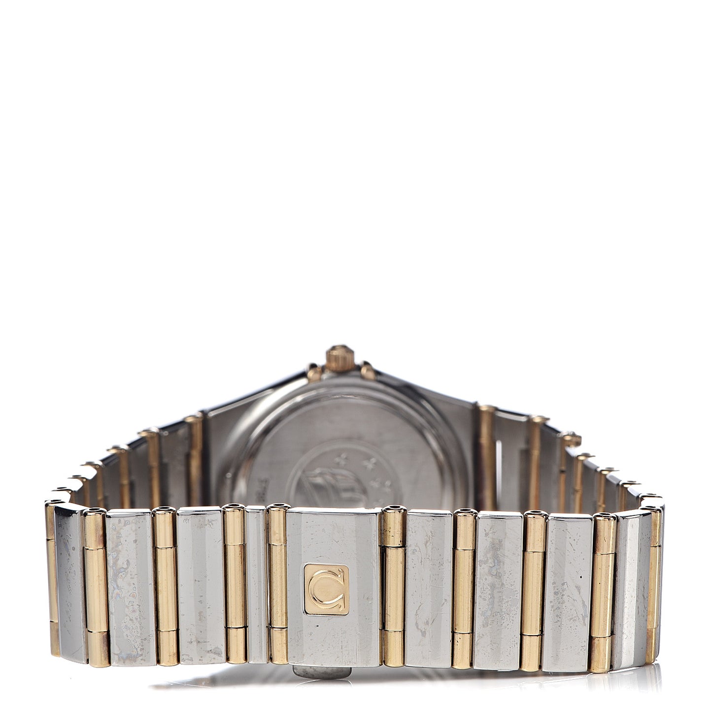 Stainless Steel 18K Yellow Gold Diamond Bezel Mother of Pearl 25mm Constellation Quartz Watch 1277.75.00