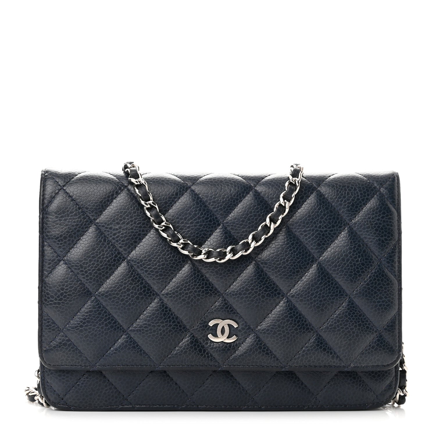 Chanel Caviar Quilted Wallet On Chain WOC Navy Blue 1 of 13