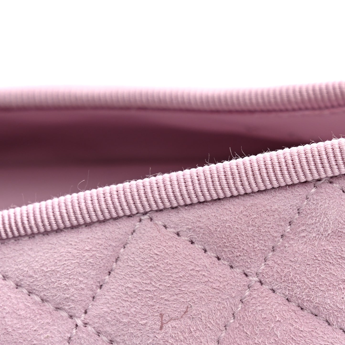 Suede Quilted Cap Toe CC Ballerina Flats 38.5 Light Pink