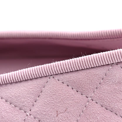Chanel Suede Quilted Cap Toe CC Ballerina Flats 38.5 Light Pink 13 of 14