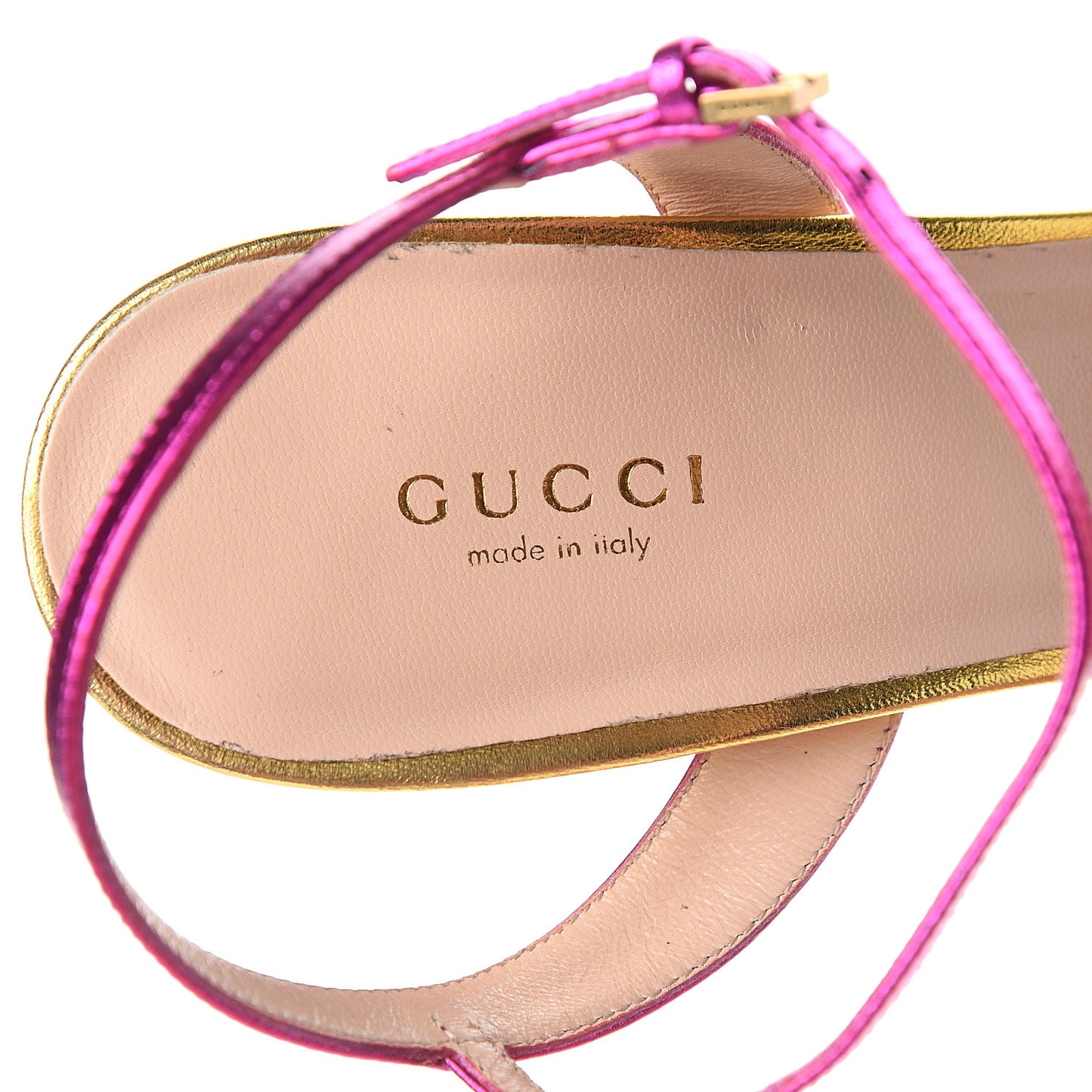 Metallic Nappa Cork Claudie Platform Sandals 40 Fuchsia Multi