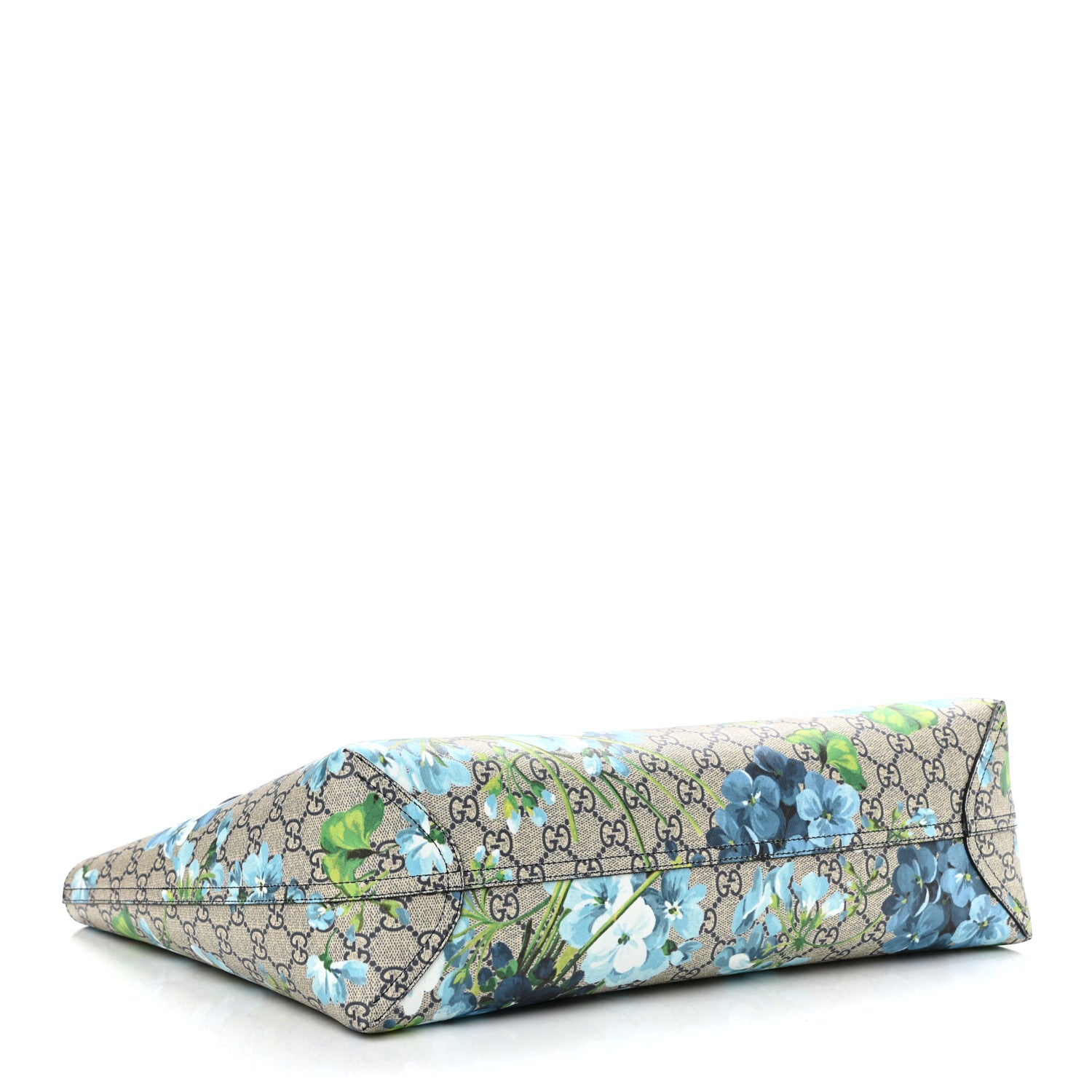 Gucci GG Supreme Monogram Blooms Medium Reversible Tote Beige Blue Navy 4 of 17