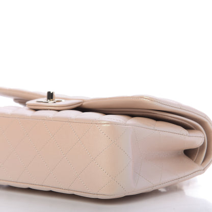 Chanel Iridescent Calfskin Quilted Medium Double Flap Beige 8 of 12