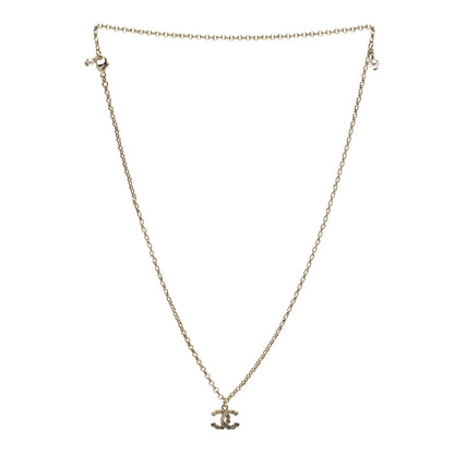 Chanel Pearl Crystal CC Pendant Necklace Gold 3 of 5