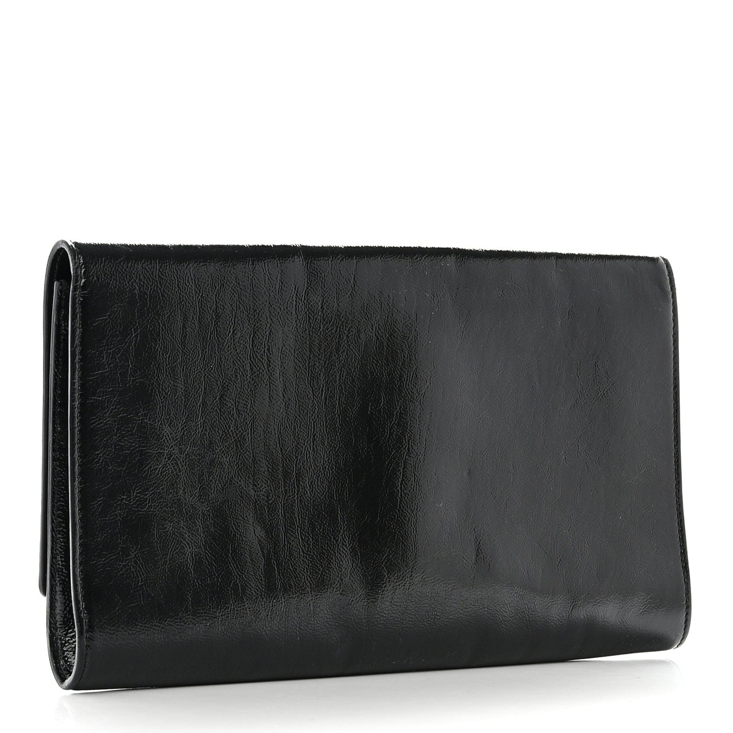 Textured Patent Monogram Large Belle De Jour Clutch Black