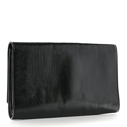 Saint Laurent Textured Patent Monogram Large Belle De Jour Clutch Black 3 of 9