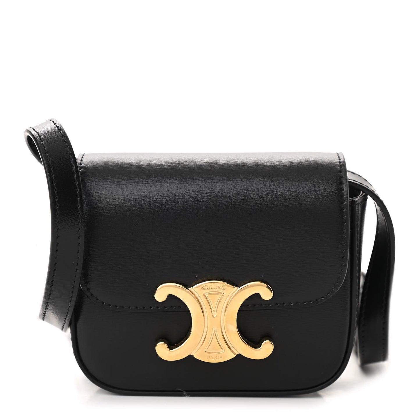 Shiny Calfskin Mini Triomphe Black