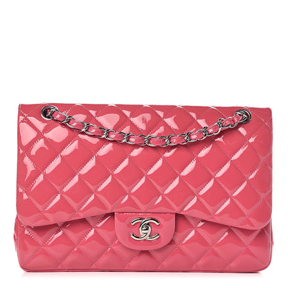 Chanel Patent Quilted Jumbo Double Flap Pink 1 of 11