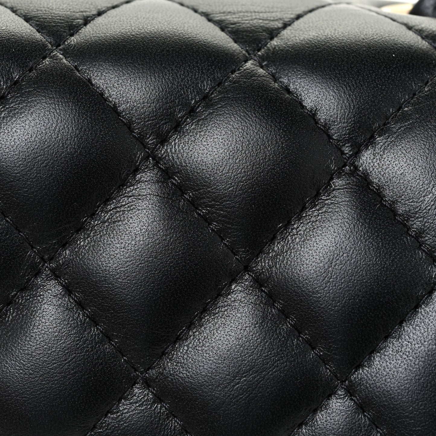 Lambskin Quilted Mini Square Flap Black