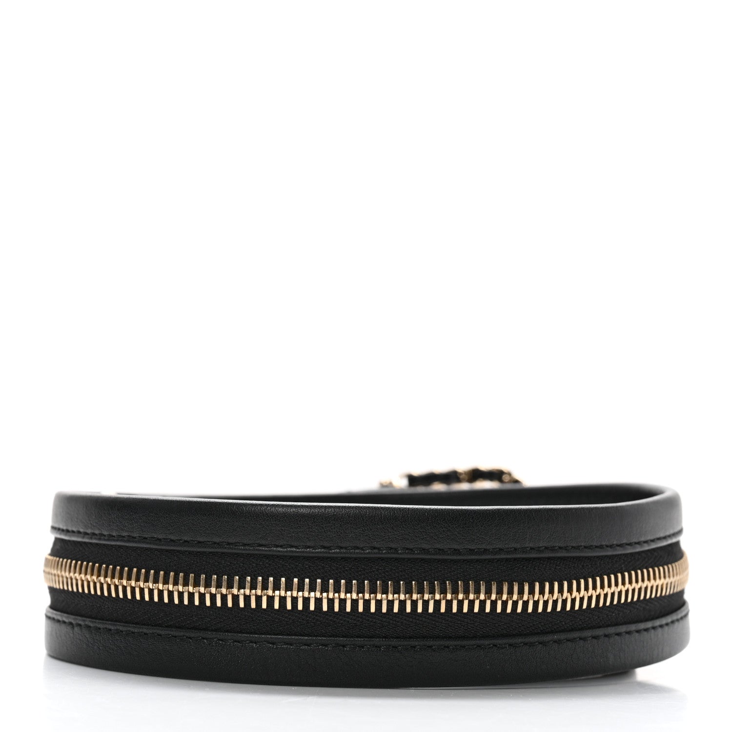 Chanel Calfskin Lambskin Zipper Chain CC Belt 65 26 Black 2 of 8