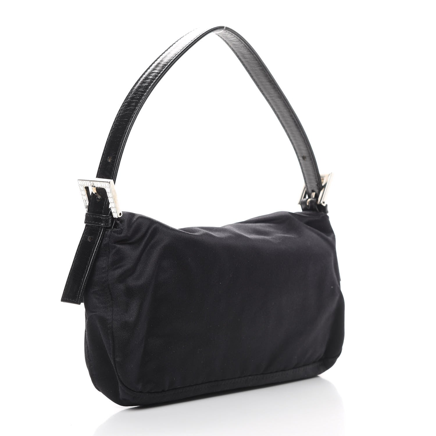 Fendi Satin Crystal Baguette Black 3 of 12