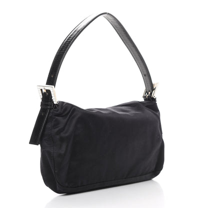 Fendi Satin Crystal Baguette Black 3 of 12
