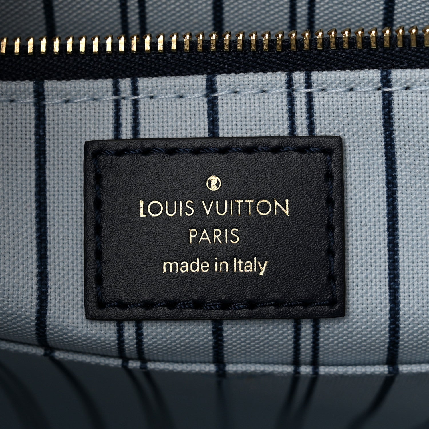 Louis Vuitton Raffia Calfskin Monogram Giant Onthego MM Blue 6 of 10