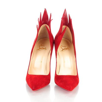 Christian Louboutin Suede Victorina 100 Pumps 37 Carmin 2 of 7